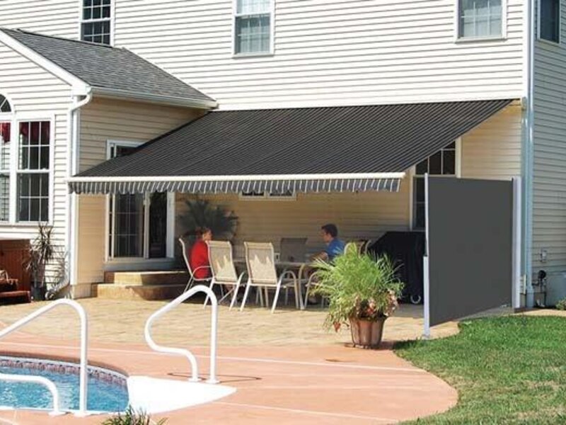 Aristocrat horizontal window solar shades over a porch — view 7
